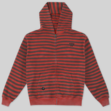 TRIBUTE STRIPED ZIP-UP | BLACK / RED